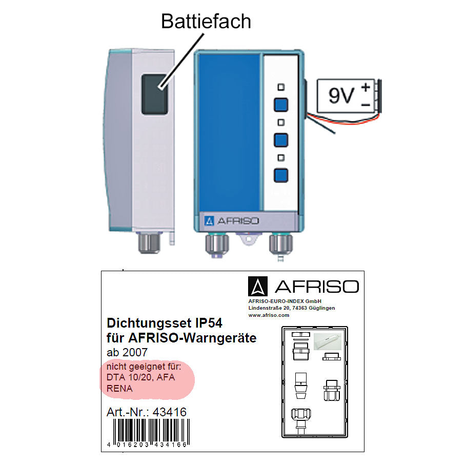 Dichtungsset (IP 54) für Afriso Watchdog-Warngeräte ab Bj 10/2007