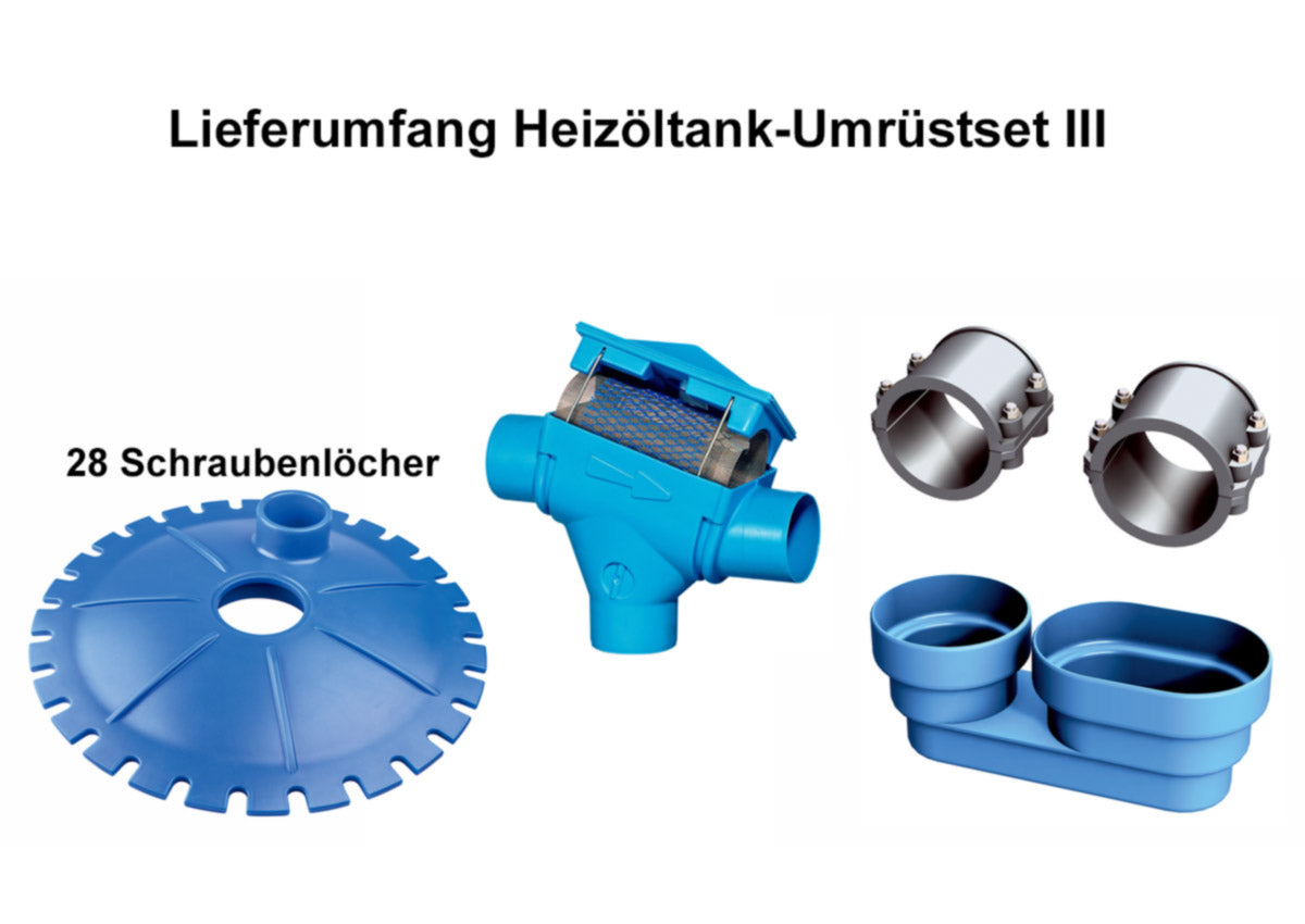 Lieferumfang von Heizöltank-Umrüstset 3 für Regenwasser