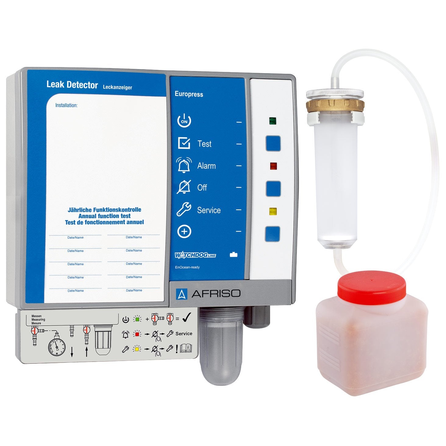 AFRISO Überdruck-Leckanzeiger Europress im Set mit Filter, Rohrschelle PG42 und Trockenperlen