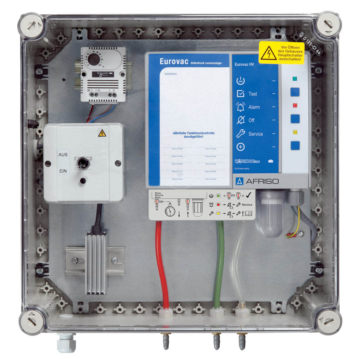 Unterdruck-Leckanzeiger Eurovac HV im Schutzkasten mit Heizung