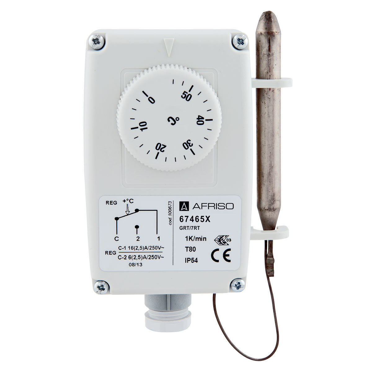 Gehäuse-Raumthermostat GRT/7RT mit außenliegender Verstellung, 0-55 °C (Art.-Nr.: 67465X)