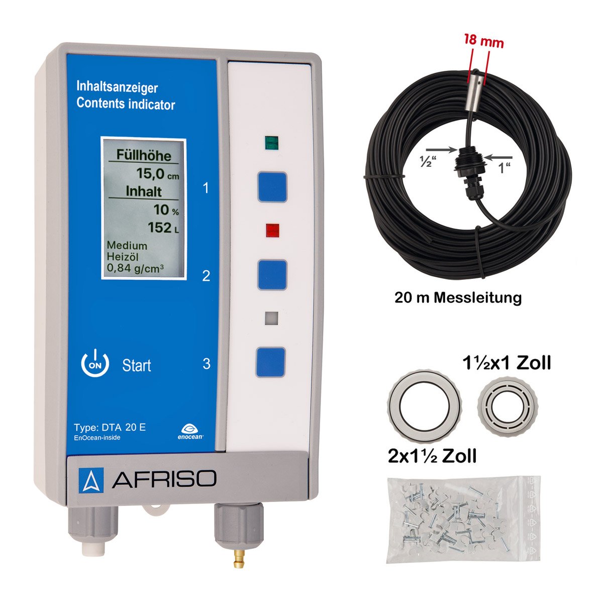 Tankinhaltsanzeiger Komplett-Set DTA 20 E für Smart Home System mit EnOcean Funk