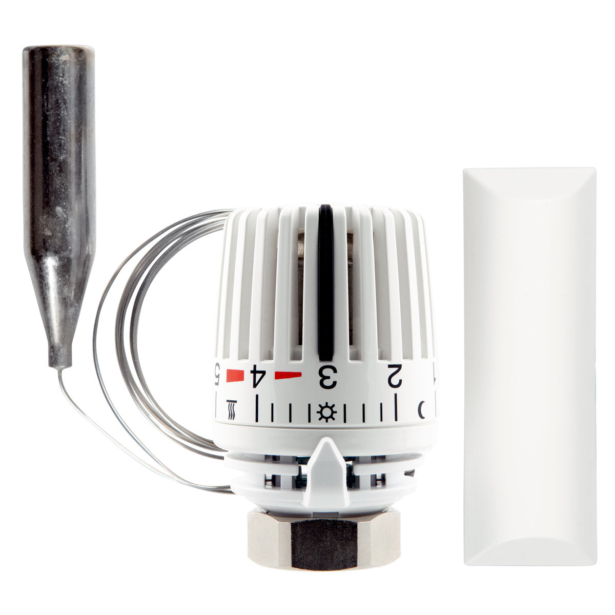 Thermostat-Regelkopf 323 F, weiß mit Fernfühler (2m Kapillarrohr) und Abdeckung, Gewindeanschluss M30