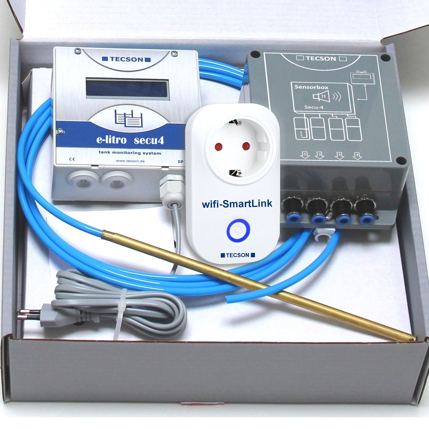 eLitro-secu4 Smart-Wifi, Tecson Füllstandanzeiger für Batterietanks mit Wlan-Adapter