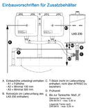 Leckanzeige-Sichtgerät LAS 230 mit Zusatzbehältern - Einbauvorschriften